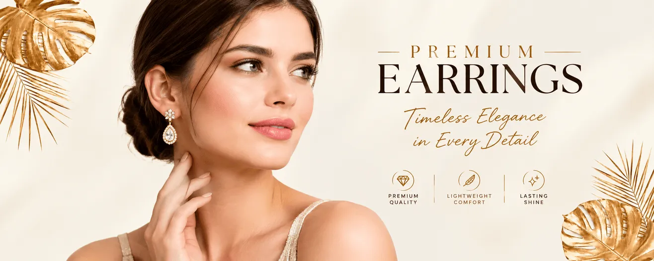 Elegant gold jewellery collection banner